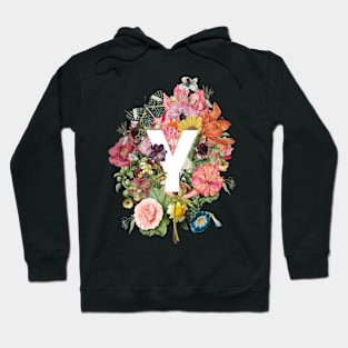 Letter Y with Vintage Flowers Hoodie